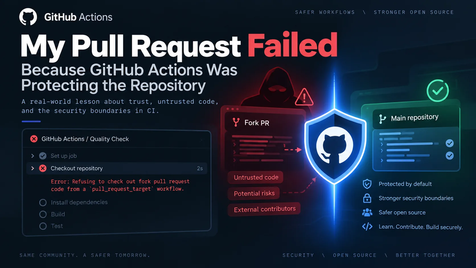 My Pull Request Failed — Because GitHub Actions Was Protecting the Repository